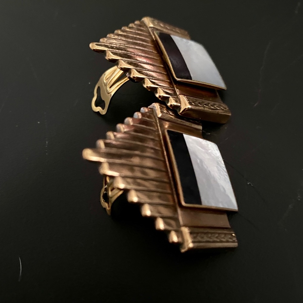Vintage Ermani Bulatti Art Deco Earrings Signed - Picture 4 of 6